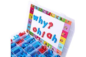 Magnetic Letters Kit, Classroom Magnets 238 Pcs with Large Double-Side Magnet Board and Storage Box, Foam Alphabet ABC Magnets Toy Set for Preschool Kids Learning Spelling - Classroom & Home Education