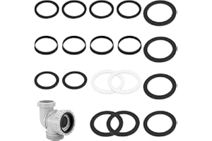 XIAOXIAOZHIJIA Kit de Joints pour Siphon d'Évacuation pour Évier de Cuisine,Lavabo,Tuyau 40 mm/45 mm/56 mm-Joints Cunéiformes et Plats Inclus (Noir)