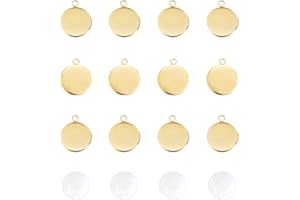 UNICRAFTALE 20 Set di Ciondoli A Vassoio Tondo Piatto da 20 mm Kit per La Realizzazione di 304 impostazioni Cabochon con Ciondolo in Acciaio Inossidabile e Cabochon in Vetro Trasparente per Gioielli