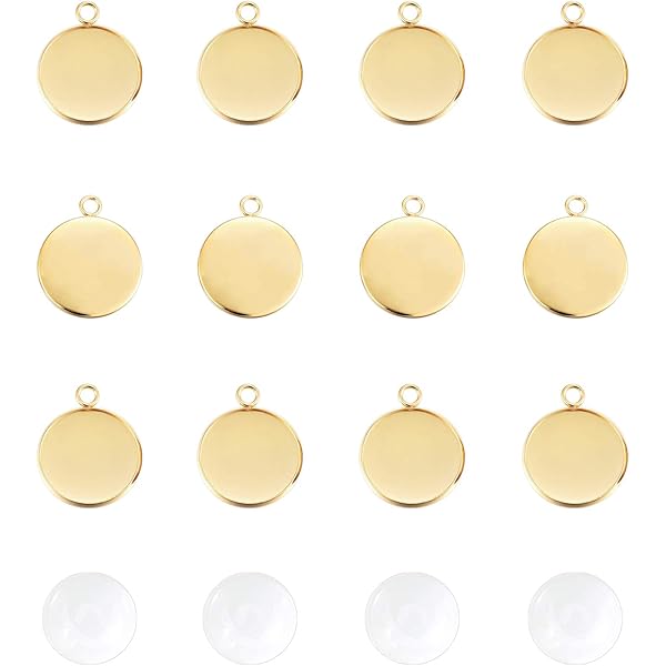 Plateaux Pendentifs En Acier Inox 316 - 30 Pièces Pour Créer Vos Bijoux Photo Personnalisés - Format 18mm - Idée Cadeau Créative