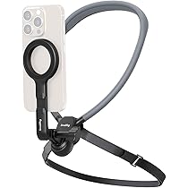 AFAITH Supporto Magnetico Selfie Da Collo Per Telefono – Rotazione 360°, Compatibile Magsafe, Per IPhone 12-15 E Android (con Adesivo)
