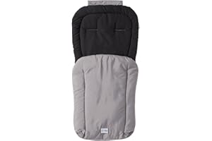 babycab Universal Sommerfußsack Duo melange grau - für Kinderwagen & Buggy - Fußsack mit Gurtschlitzen & abnehmbarem Oberteil - als Auflage verwendbar - weiche Mikrofaser-Qualität
