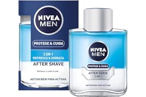 NIVEA MEN Protege & Cuida After Shave 2 en 1 Refresca & Hidrata en pack de 6 (6 x 100 ml), after shave hidratante y refrescante, bálsamo after shave y loción para hombre