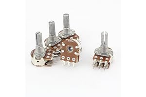UXCELL sourcingmap® 5 szt. B50K typ B 50K Ohm 6 końcówek podwójny liniowy obrotowy potencjometr stożkowy