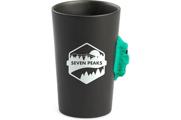 Seven Peaks Tasse d'escalade et d'aventure en céramique avec prise d'escalade professionnelle Adaptée au micro-ondes et résistante à l'eau Vert Prise 8b