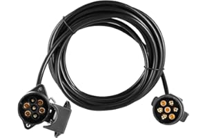ETUKER Cable para Remolque 7 Polos 6M Adaptador Cable 12V Alargador Cable Remolque con Enchufe 7 Pines a Zócalo 7 Pines