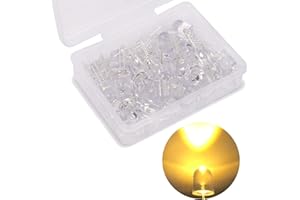 KA WAH CORE 10mm LED Leuchtdioden, 40 Stück Led Diode Warmes Licht, 3V Extra Hell Led Leuchtdiode, für Wissenschaftliches Projekt, DIY, Elektronische Beleuchtungs komponenten, Warmweiß