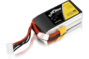 Tattu 4S Lipo Batterie 650mAh 14,8V 75C 4S Batterie RC avec connecteur XT30 pour UAV Drone RC Quadcopter Multirotor FPV 150 Taille