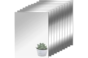TSKDKIT 10 Pezzi Specchi Adesivi da Parete 15 X 10cm Sicuro Specchio Non in Vetro Specchio per Armadio, Muro, Specchio Acrilico Adesivo per Decorazioni Murali Casa