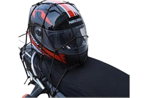 JNNJ Rete per Casco, Rete Ragno Elastico Moto con Ganci, Rete per Motocicletta Elastico, Accessori per Moto Bici Portapacchi Coprire Appendere Casco Bagagliai con Ganci 30 * 30 CM(Nero)