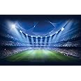 Football Field Stadium Green Grass Lights Photography Backdrop LV-239 - View #7