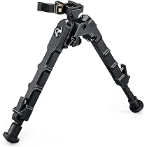 UUQ QV8 6-9 Pouces Support Tactique Pour Fusil Réglable à Bipied Pour La Chasse Et Le Tir, Fixation Directe Sur Le Pivot De La Sangle, Avec Pieds En Pointe