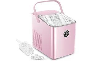 FOHERE Macchina Ghiaccio 14KG in 24h (Rosa)