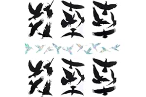 LSYYSL 34 naklejki na okno w kształcie ptaka, antykolizyjne, naklejki na okno, naklejki na okno, odpowiednie do antykolizji, z przezroczystego szkła, dekoracja