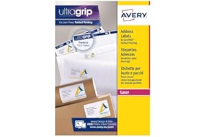Avery JamFREE, Printable, Address Labels, FSC Certified, 63.5 x 38.1 mm, White, 21 Labels per Sheet, 210 Blank Labels per Pack (L7160-10)