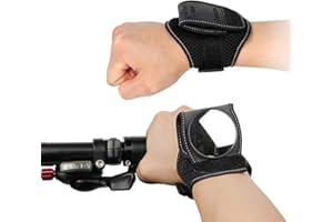 YAMEE Bike Wrist Safety Rearview Mirror Bicycle Rear View Vision Wrist Guards, Rotatable & Collapsible Bike Accessories (Black)