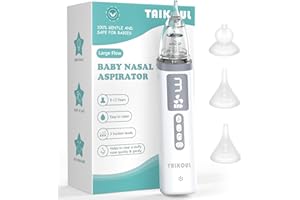 TAIKOUL Aspirador Nasal Eléctrico para Bebé, Succionador Nasal para Bebé, Limpiador Profundo de la Nariz para Bebé con Función de Nana Calmante, Recargable, Succión de Tres Velocidades, Antirretorno