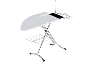 Top House Italia Combiboard Plus Asse da Stiro con Stiramaniche - 125x48 cm - Salvaspazio, robusto, pieghevole - Copriasse anti piega termoriflettente