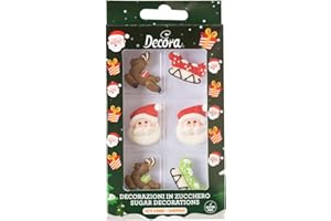Decora, 0500220, Confezione da 6 Decorazioni Santa Claus, In Zucchero