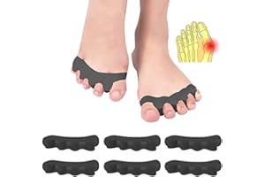 KAIYINGXIN Separatore per dita alluce valgo in silicone [6X] – Toe Spacer – Infradito – Correzione dita – Spalatore per dita – Alluce valgo – Spreader – Toe Separator – per dita storte, tutte le dita dei piedi