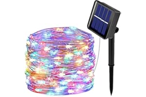 ooklee Solar Powered String Lights,Solar Fairy Lights,10 Meters/ 33Ft 100LEDS / 8 Modes,Waterproof Copper Wire Lighting for Indoor，Outdoor，Wedding，Patio，Home，Garden Decoration