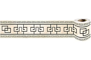 Dostear Borde del papel pintado RectáNgulo Negro Auto Adhesivo del Papel Pintado del PVC Cenefa autoadhesiva para decoración de pared de cocina baño 10cm X 240cm