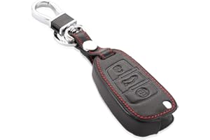 Happyit Skórzane etui na kluczyki samochodowe do Audi Sline A3, A5, Q3, Q5, A6, C5, C6, A4, B6, B7, B8, TT 80, S6, 3 przyciski, inteligentne klucze, akcesoria