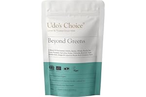 Greens Powder with Barley, Kale, Chlorella & Spirulina – Organic Vegan Superfood for Skin, Gut & Immune Health – High Fibre Detox Support – Udo's Choice Beyond Greens – 31 Servings