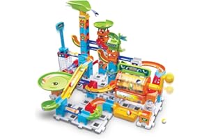 VTech Marble Rush Corkscrew Challenge, Construction Toys for Kids with 10 Marbles and 100 Building Pieces, Electronic Marble Run, Colour-Coded Building Toy, 4 Years +, English Version