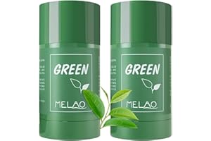 ‎VEMOFOPER 2 STÜCKE Grüntee-Maskenstift für das Gesicht, Mitesser-Entferner mit Grüntee-Extrakt, Tiefenreinigung der Poren, reduziert Mitesser für alle Hauttypen von Männern und Frauen