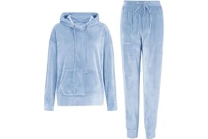 REORIA Womens Long Sleeve Hoodie Jogger Crewneck Two Piece Outfit Tracksuit Solid Color Sweatshirt and Sweatpants Set
