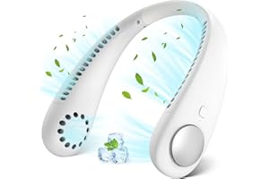 AUOKAI Ventilador de Cuello, 2600 mAh Portatil Mini Ventilador Silencioso, Ventilador sin Aspas Manos Libres, Mini Ventiladores USB Recargable con 3 Velocidades,Ventilador USB para Interior, Oficina,Viajes