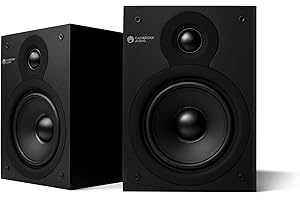 Cambridge Audio SX50 - Pair of Compact Passive Wired Bookshelf Speakers for HiFi or Home Cinema System - Optimised for Smooth and Even Frequency Response - Matte Black