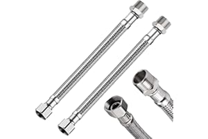 YINGMENGZHIGE 2 Stück Flexschlauch 3/8 Zol,Panzerschlauch 3/8 Zoll,Schlauch Für Wasserhahn Verlängerung,Edelstahl,Mit Anschlussstück Und Außengewinde Für Wasserhähne Eckventile,Badezimmer Und Küchenarmaturen (31cm)