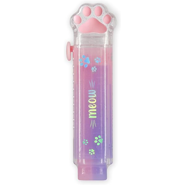 Trousse Scolaire 2-en-1 Silicone Kawaii Chat – Extensible, Souple, Mignonne (Chat Blanc)