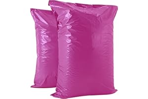 AKAR 22 x 30 Inch Mailing Bags – Strong Polythene Posting Mail Bags with Aluminium Adhesive Strip – 60 Microns – Easy Seal – XX-Large 56 x 76cm – For Non-Fragile Item (Pink, 5 Pack)