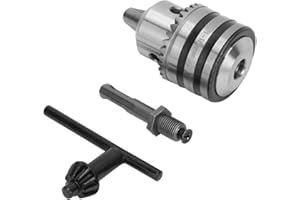 SHARAINN Drill Chuck, 3.0-16MM 1/2-20UNF Drill Chuck Adapter Kit Key Type Drill Chuck with Electric Hammer Round Shank Adapter