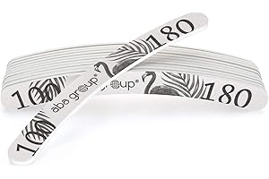 Aba Group 10 Pcs. Limes à ongles professionnelles Flaming Banane 100/180 Standard, à usage unique,de qualité, résistantes à l'abrasion, ensemble de limes, fabriquées en UE