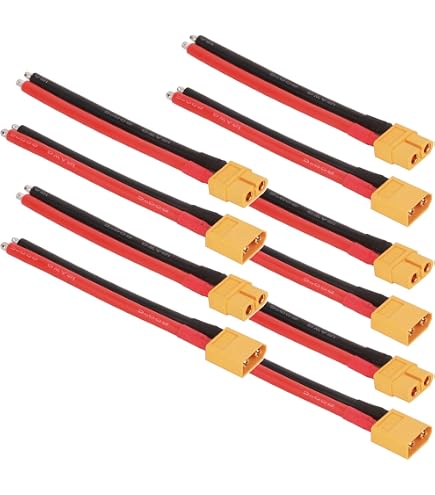 5 Paia Connettori XT60 Maschio E Femmina Con Cavo Silicone 16AWG Per Modellismo RC