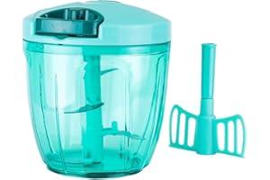 CNFQ Hachoir Manuel Cuisine Food Blender Ecraseur pour Découpe Fruits et Légumes Presse-Ail (Bleu Plus)