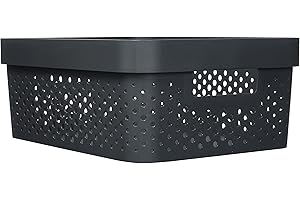 CURVER | Bandeja Infinity 11L, gris antracita, 35,6 x 26,6 x 13,6 cm, plástico reciclado