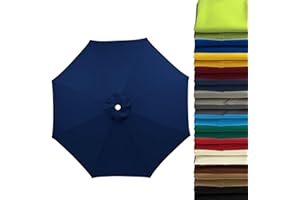 WOGTITYI 2m 2.7m 3.0m Sonnenschirm Ersatzbezug 6 Streben 8 Streben Terrassenschirm Bespannung Stoffbezug, Gartenschirm Ersatz-Überdachung, Für Ampelschirm, Hof, Garten, Strand, Pool(Stärke:Navy blue,Size:3.0m-