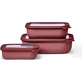 Mepal - Multi Bowl Cirqula Rectengular 3-Parts - Food Storage Box with Lid - Airtight Storage Box for Fridge and Microwave -