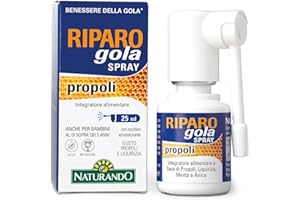 Naturando Riparo Gola Spray a base di Propoli ed estratti vegetali - Rapido Sollievo per Gola e Faringe - 25 ML
