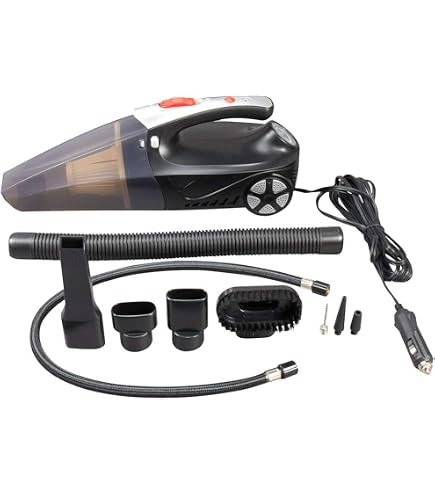 Aspirateur De Voiture Multifonction MJKO 12V 130W - Pompe à Air Et Gonfleur De Pneus - Avec Accessoires (brosse, Tuyaux, Buses) - Branchement Allume-cigare