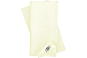 Linen & Cotton Tovaglioli di Stoffa Colorati Hygge Set di 4-100% Lino, Ecru Bianco Avorio (32 x 32 cm) Tovaglioli da Tavola per Cucina Tavolo da Pranzo Tovaglioli Natalizi per Ristorante Tessuto
