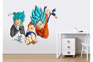 DESCONOCIDO Vinilo Decorativo Infantil Goku y Vegeta Dragon Ball Super – Autoadhesivo de fácil colocación – Habitación Infantil – Varias Medidas (120, 96)