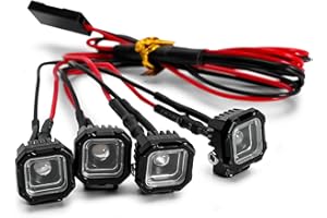 INJORA Quadratische LED-Leuchten Scheinwerfer für TRX4M SCX24 1/18 1/24 RC Crawler, Weiß