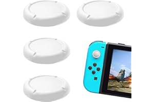MIUNPRI Capuchon de Rechange pour Manette Switch Joycon, Protege Thumbsticks pour Switch/Lite Accessoires de Protection en Silicone Joystick 3D Grips Caps (B:4PCS Blanc)