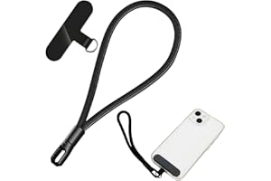 LuxStellar Correa de mano para teléfono móvil, colgante para teléfono móvil con cinta de poliéster resistente de 15 cm y mosquetón de metal de seguridad, cadena corta ideal para protección de